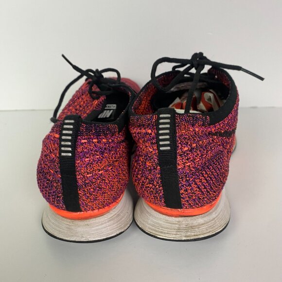 Nike Flyknit Racer Running Shoes Men's 8.5 Acai Berry Hyper Orange 526628 008 - Picture 9 of 16